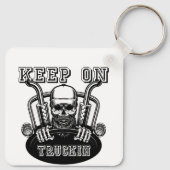 Porte-clés "Continuez sur Trukin Retro Inspiré Trucker (Dos)