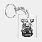 Porte-clés "Continuez sur Trukin Retro Inspiré Trucker (Devant gauche)