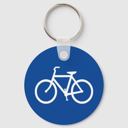 Porte-clés Contour de bicyclette bleu foncé et blanc (Recto)