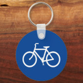 Porte-clés Contour de bicyclette bleu foncé et blanc (Recto)