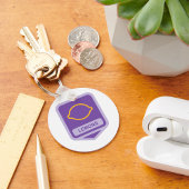 Porte-clés Contour de citron violet et jaune