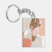 Porte-clés Contour peint Portrait féminin (Devant gauche)