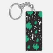Porte-clés Contraste Élégant – Abstrait Vert & Noir (Devant gauche)