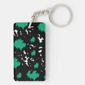 Porte-clés Contraste Élégant – Abstrait Vert & Noir (Dos)