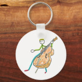 Porte-clés Contrebassiste Stickman (Verso)