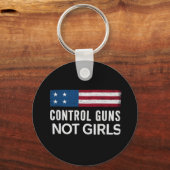 Porte-clés Contrôler les armes et non les filles (Recto)