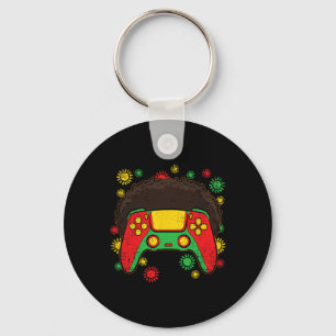 Porte-clés Contrôleur Afro Black History Mois Jeu Gamer 1