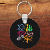 Porte-clés Contrôleurs de console de jeu vidéo Retro 80's 90' (Recto)