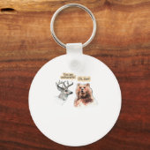 Porte-clés conversation drôle ours et cerf faune (Recto)