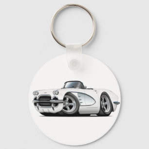 Porte-clés Convertible 1961 blanc de Corvette