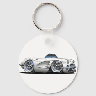 Porte-clés Convertible blanc de Corvette