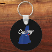 Porte-clés Conway New Hampshire Nh Map (Recto)