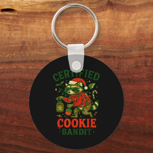 Porte-clés Cookie Bandit Certifié, Funny Christmas Lights Ra (Recto)