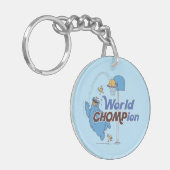 Porte-clés Cookie Monster | Tirer sur des cerceaux de basket- (Devant gauche)