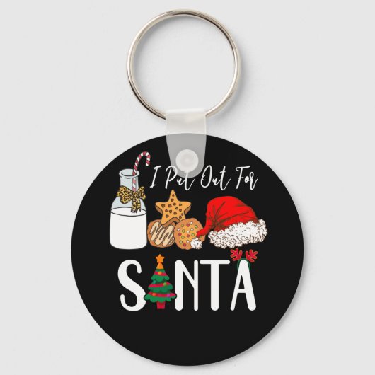 Porte-clés Cookies Lait Santa Hat I Put Out For Père Noël Chr (Recto)