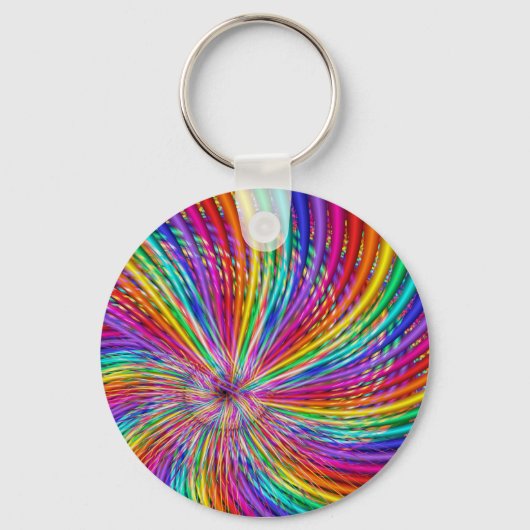 Porte-clés Cool Abstrait mignon "Rainbow Swirl" (Recto)