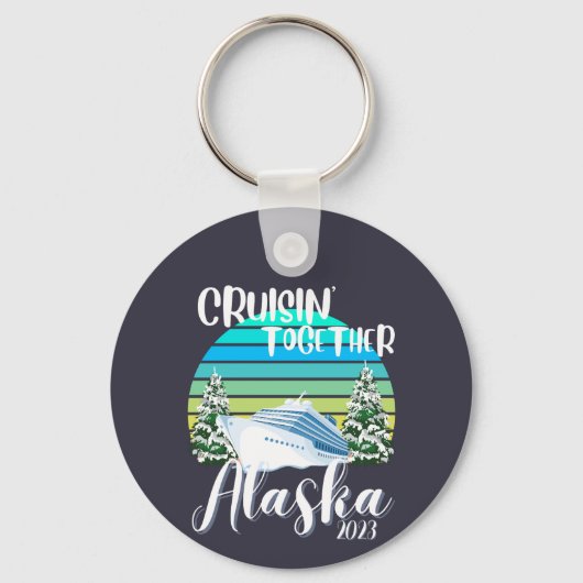 Porte-clés Cool Alaska Cruise 2023 Famille Ami Groupe Voyage (Recto)