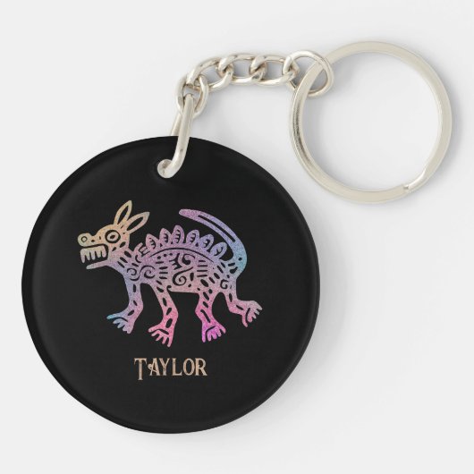 Porte-clés Cool Aztec Design Chien (Dos)