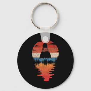 Porte-clés Cool Badminton Retro Style coucher de soleil Vinta