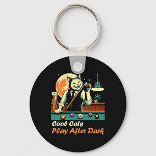 Porte-clés Cool Billiard Jouer Kitty Cat