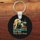 Porte-clés Cool Billiard Jouer Kitty Cat (Recto)