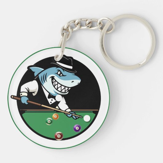 Porte-clés Cool Billiards Pool Shark Theme Keychains (Dos)