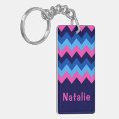 Porte-clés Cool bleu rose Chevron Porte - clé  (Devant gauche)