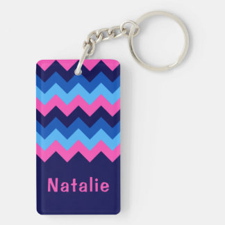 Porte-clés Cool bleu rose Chevron Porte - clé 