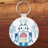 Porte-clés Cool Blue Robot Cadeaux Nouveautés (Recto)