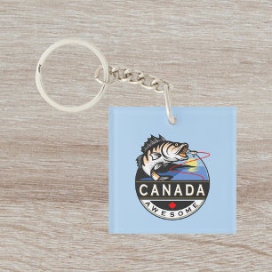 Porte-clés Cool Canada Awesen Plein Air Pêche Crest