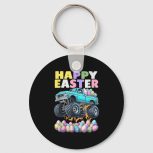 Porte-clés Cool Chemises de Pâques garçons Monster Truck Happ