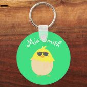 Porte-clés Cool Chick funky Pâques jaune poussin (Recto)