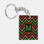 Porte-clés Cool coloré Chevron sur Monogramme noir (Devant gauche)
