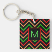 Porte-clés Cool coloré Chevron sur Monogramme noir (Devant)
