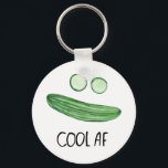 Porte-clés Cool comme concombre "Cool AF" Funny Watercolor<br><div class="desc">Restez cool comme un concombre avec ce porte - clé. L'aquarelle est juste pour vous ! Consultez ma boutique pour plus de designs !</div>