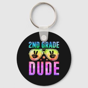 Porte-clés cool de 2e année Dude Tie Dye Retour à l'école Deu