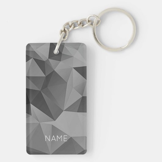 Porte-clés Cool de conception géométrique gris polaire Abstra (Dos)