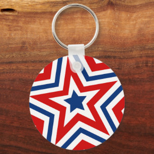 Porte-clés Cool des étoiles patriotiques
