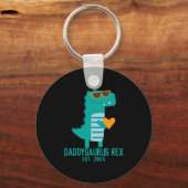 Porte-clés Cool Dino Daddysaurus Rex New Dad Fathers Day  (Recto)
