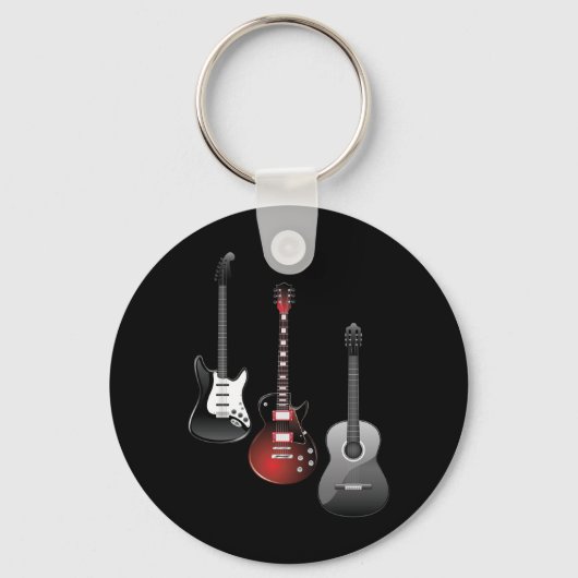 Porte-clés Cool Electric Guitars for Music Lovers Custom Gift (Recto)