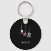 Porte-clés Cool Electric Guitars for Music Lovers Custom Gift (Verso)