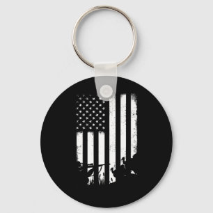 Porte-clés Cool en détresse Vintage États-Unis Drapeau Turqui