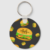 Porte-clés Cool et amusant yummy burger motif Monogramme (Recto)