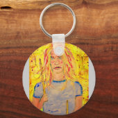 Porte-clés cool fille batteur (Recto)