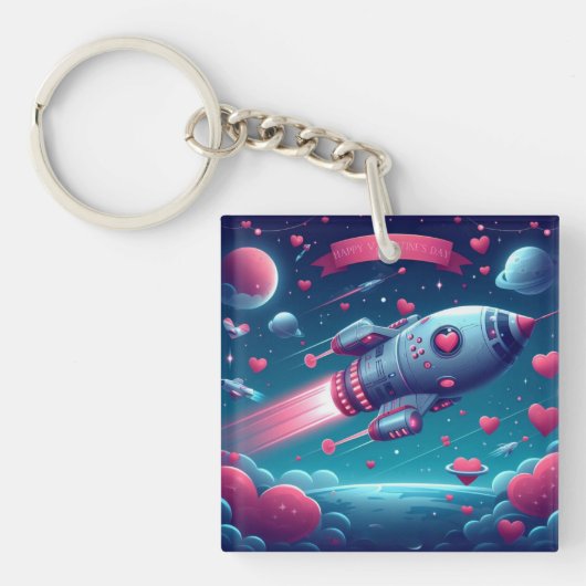Porte-clés Cool/futuriste la Saint Valentin (Devant)