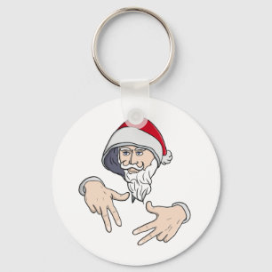 Porte-clés Cool Gangsta Hip hop Rap de la main Père Noël