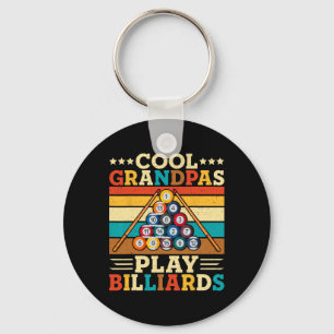 Porte-clés Cool Grandpas Jouer Billard Retro Snooker Pool Pl