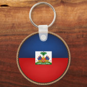 Porte-clés Cool Haïti Drapeau Sceau (Recto)