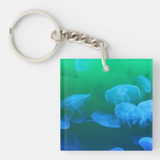 Porte-clés Cool Jellyfish Green Blue Gradient (Devant)
