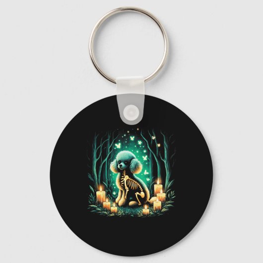 Porte-clés Cool Jouet Poodle Chien Squelette Halloween Chien  (Recto)